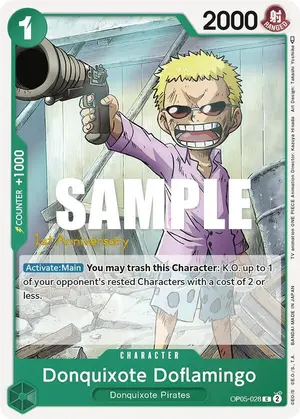 Carta Donquixote Doflamingo OP05-028, versión Promo