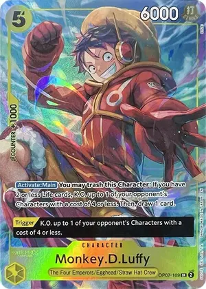 Carta Monkey.D.Luffy OP07-109, versión Arte alternativo