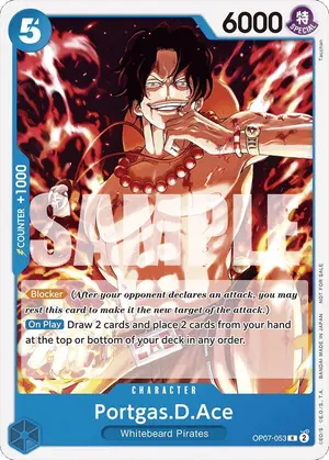 Carta Portgas.D.Ace OP07-053, versión Arte alternativo