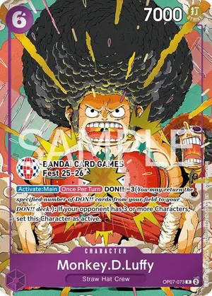 Carta Monkey.D.Luffy OP07-073, versión Arte alternativo