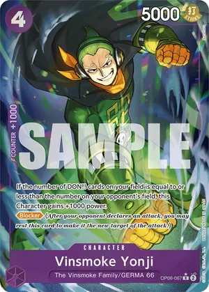 Carta Vinsmoke Yonji OP06-067, versión Arte alternativo