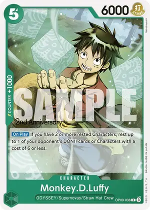 Carta Monkey.D.Luffy OP09-036, versión Promo