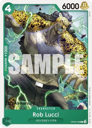 Carta Rob Lucci OP09-038, versión Promo