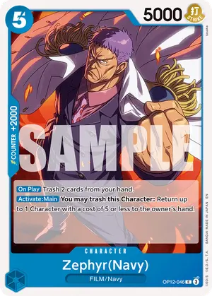 Carta Zephyr(Navy) OP12-046, versión Normal