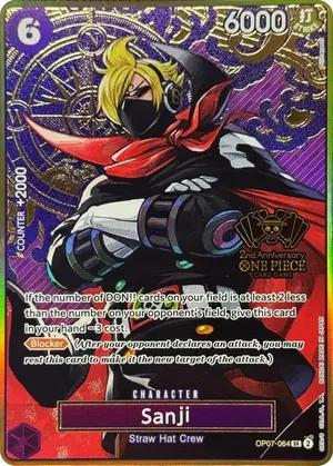 Carta Sanji OP07-064, versión Arte alternativo