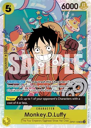 Carta Monkey.D.Luffy OP07-109, versión Normal