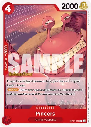 Carta Pincers OP15-013, versión Promo