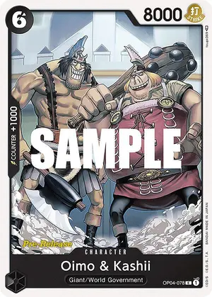 Carta Oimo & Kashii OP04-078, versión Promo