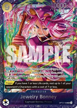Carta Jewelry Bonney OP13-108, versión Arte alternativo