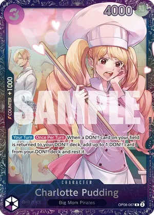 Carta Charlotte Pudding OP08-067, versión Arte alternativo