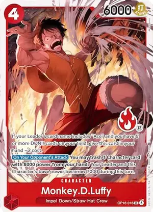 Carta Monkey.D.Luffy OP16-015, versión Normal
