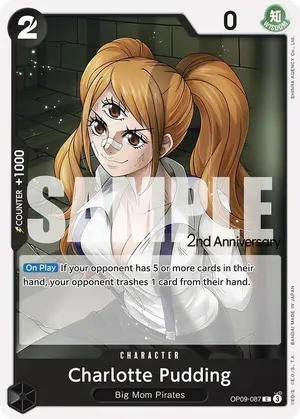 Carta Charlotte Pudding OP09-087, versión Promo