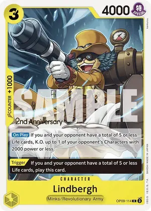 Carta Lindbergh OP09-114, versión Promo