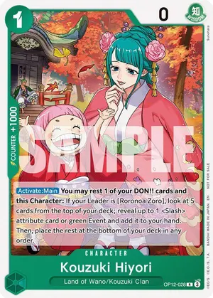 Carta Kouzuki Hiyori OP12-028, versión Arte alternativo