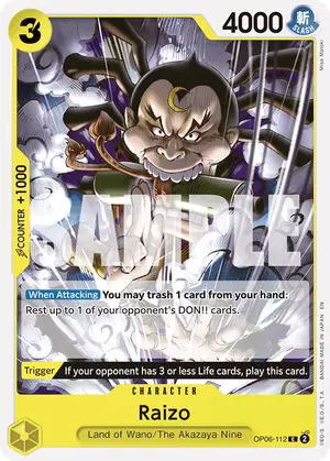 Carta Raizo OP06-112, versión Normal