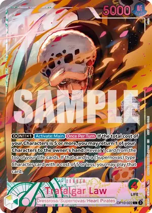 Carta Trafalgar Law OP10-022, versión Arte alternativo