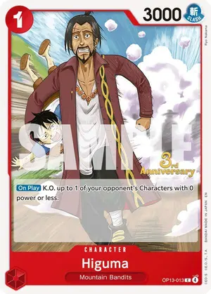 Carta Higuma OP13-013, versión Promo