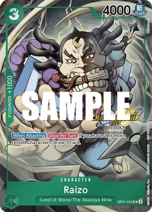 Carta Raizo OP01-052, versión Arte alternativo