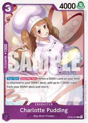 Carta Charlotte Pudding OP08-067, versión Normal