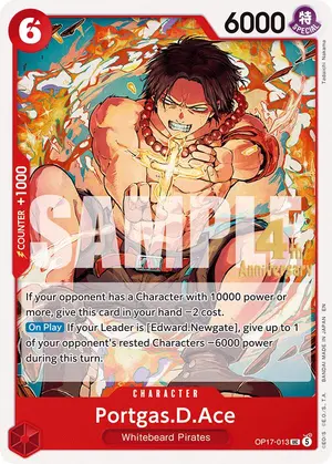 Carta Portgas.D.Ace OP17-013, versión Promo