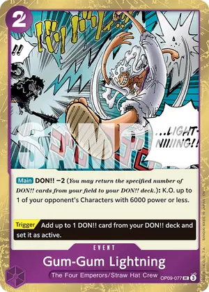 Carta Gum-Gum Lightning OP09-077, versión Normal