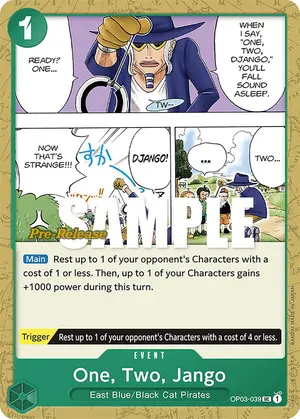 Carta One, Two, Jango OP03-039, versión Promo