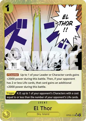 Carta El Thor OP05-114, versión Normal