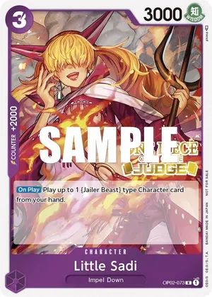 Carta Little Sadi OP02-073, versión Promo