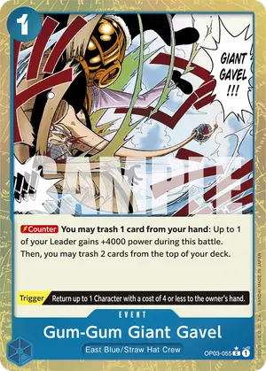 Carta Gum-Gum Giant Gavel OP03-055, versión Normal