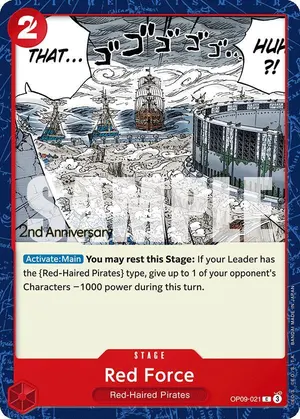 Carta Red Force OP09-021, versión Promo