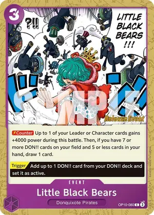 Carta Little Black Bears OP10-080, versión Promo