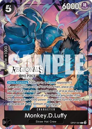 Carta Monkey.D.Luffy OP07-091, versión Arte alternativo
