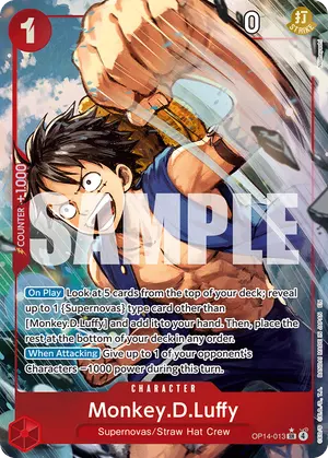 Carta Monkey.D.Luffy OP14-013, versión Arte alternativo