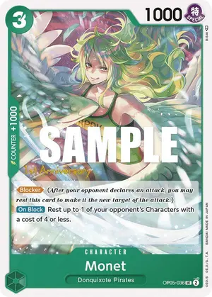 Carta Monet OP05-036, versión Promo
