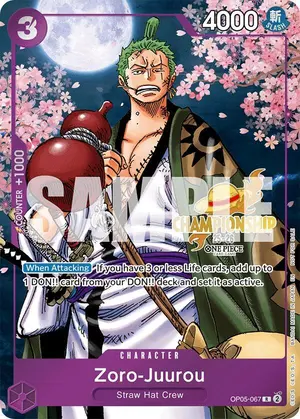 Carta Zoro-Juurou OP05-067, versión Arte alternativo