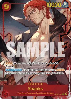 Carta Shanks OP01-120, versión Arte alternativo