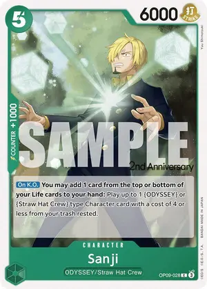 Carta Sanji OP09-028, versión Promo