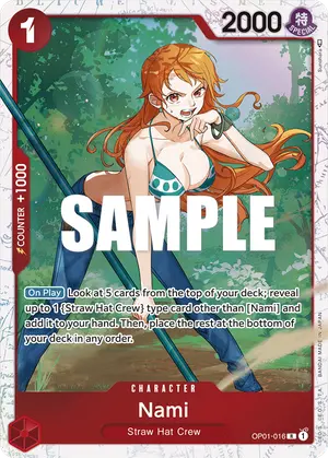 Carta Nami OP01-016, versión Arte alternativo