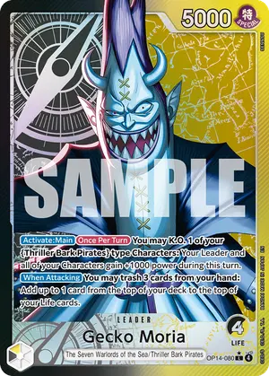 Carta Gecko Moria OP14-080, versión Arte alternativo