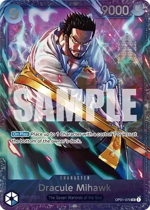 Carta Dracule Mihawk OP01-070, versión Arte alternativo