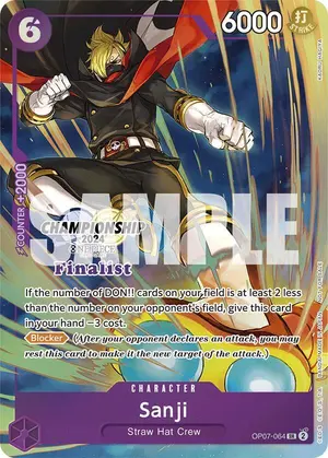 Carta Sanji OP07-064, versión Arte alternativo