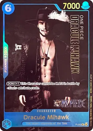 Carta Dracule Mihawk P-052, versión Arte alternativo