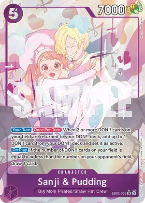 Carta Sanji & Pudding EB02-035, versión Arte alternativo