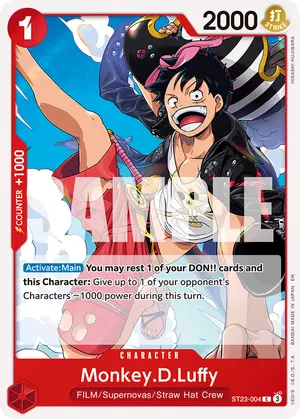 Carta Monkey.D.Luffy ST23-004, versión Normal