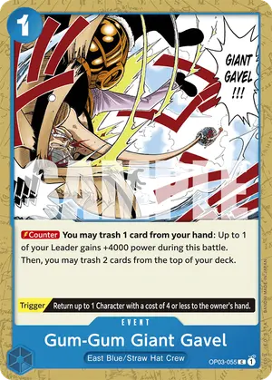 Carta Gum-Gum Giant Gavel OP03-055, versión Normal