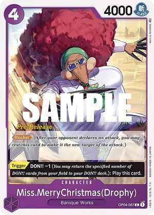 Carta Miss.MerryChristmas(Drophy) OP04-067, versión Promo