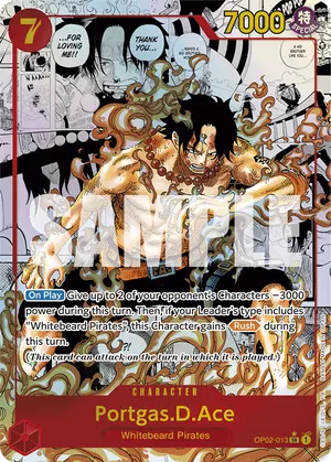 Carta Portgas.D.Ace OP02-013, versión Manga