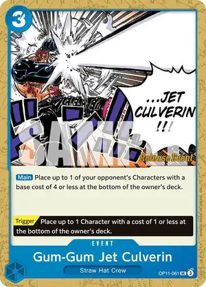 Carta Gum-Gum Jet Culverin OP11-061, versión Promo