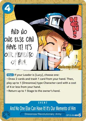 Carta And No One Else Can Have It! It's Our Memento of Him OP15-054, versión Promo