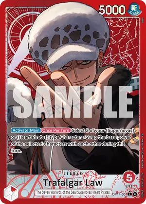 Carta Trafalgar Law OP14-001, versión Arte alternativo